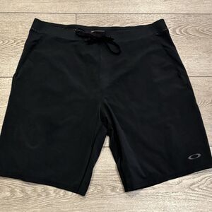 Oakley Board Shorts Mens 34 Black Swim Trunks Surf‎ Drawstring Performance Beach